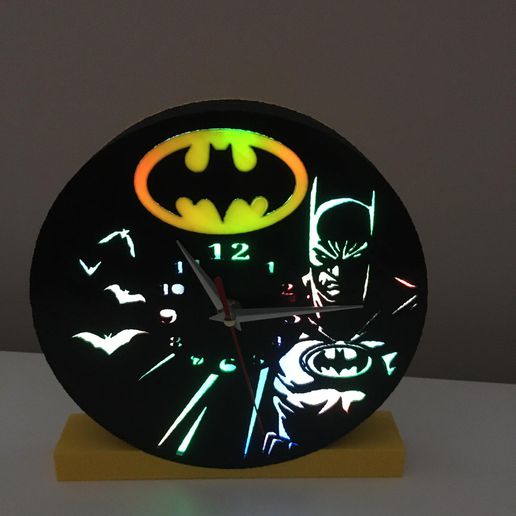 batman reloj LED 3D print model - Mito3D