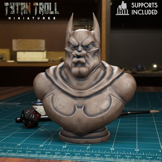 batmetal buste pre supported batman miniature tytantroll miniatures fantaisie sculpture dnd créature minis 3d print model - Mito3D