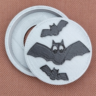bats snap badge abbymath kids toys magnet party holiday button brooch halloween pumpkin jack-o-lantern jack lantern ghost witch skeleton bat spider web cat 3d print model - Mito3D