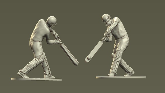 battitore cricket giocatore bowling in posa terra giocattolo miniatura scolpire pla dlp resina ipl Coppa Mondo 3d print model - Mito3D