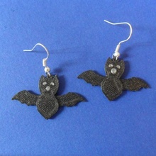 bats earrings children halloween filament 3d printer fun pendants animals wings fashion jewelery party 3d print model - Mito3D