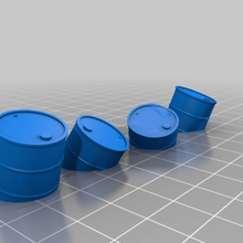 battered barrels tilted buried toy 3d print model - Mito3D