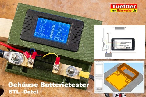 batterietester - battery tester pzem-015 box akku check monitor elektronik gauge electronics 3d print model - Mito3D
