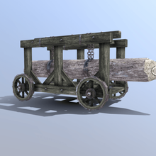 battering ram game asset ready weapon english house low poly tudor fantasy medieval 3d print model - Mito3D