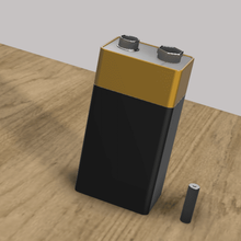 batterie boîte pile 9v espace rangement déco décoration 3d print model - Mito3D