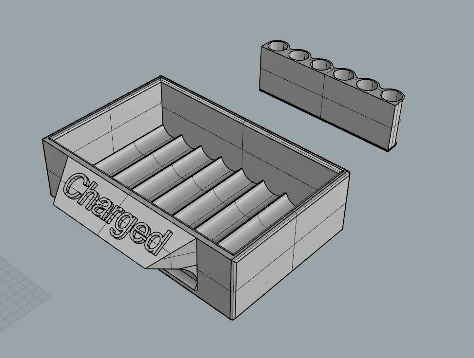 battery box storage 3D print model - Mito3D