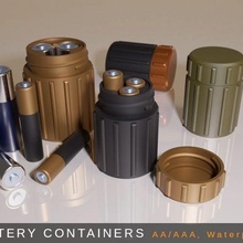 battery containers aa aaa army grade waterproof screw cap 3d print model - Mito3D