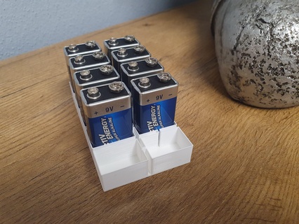 Batterie Spender 9v Block Batterien Vase Modus Batteriehalter Lager 3d print model - Mito3D