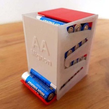 batterie distributeur aa mignon batteriespender la maison bureau de support pile titulaire piles 3d print model - Mito3D