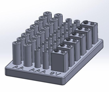 batería soporte aa aaa 9v pilas 3d print model - Mito3D