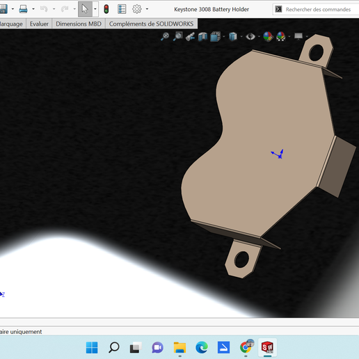 bateria suporte superfície monte 3D print model - Mito3D