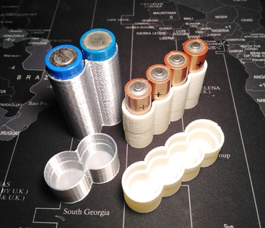 battery pod case aa 18650 batteries holder rack storage menage 3d print model - Mito3D