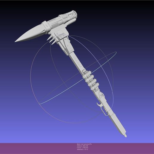 batalla ángel alita dr ido cohete martillo imprimible montaje Arte 3d printing réplica cosplay disfraz arma ciencia ficción rocket hammer jet battle angel doc película 3D print model - Mito3D