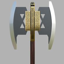 battle axe gimli art lotr lord rings legolas aragorn gandalf gloin dwarf double sided 3d print model - Mito3D