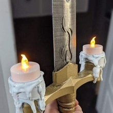 battle belle sword game cosplay beauty beast prop rose candle 3d print model - Mito3D