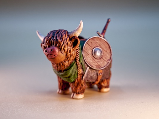 battle coo animal cow toy miniature mini mount highland 3d print model - Mito3D