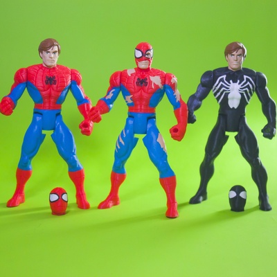 batalla dañado hombre araña articulado juego spider man pedro maravilla veneno carnicería parker juguete flexi figurilla 3d print model - Mito3D