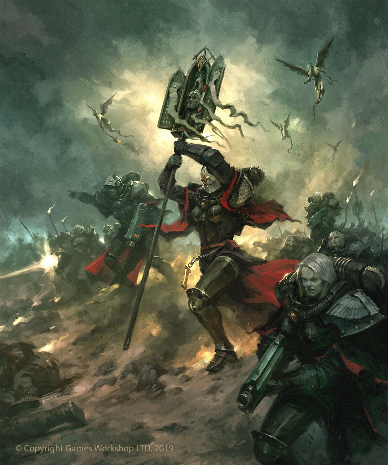 bataille sœurs équipe modulaire jeu guerre marteau adepta sororitas analyse of wh40k sombre imperium 3D print model - Mito3D