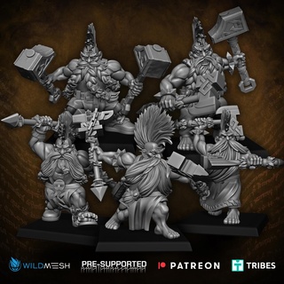battle smiths axe fantasy brawlers dwarfs slayers hammers mowhack 3d print model - Mito3D