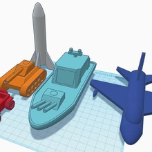savaş oyuncaklar oyuncak tank tekne roket cip jet 3d print model - Mito3D