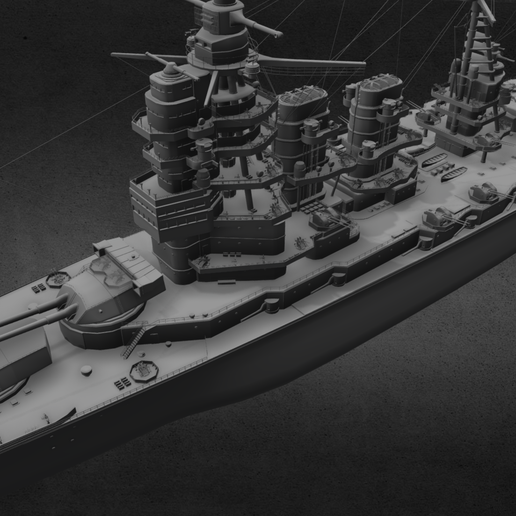 battlecruiser amagi japanese ship 3D print model - Mito3D