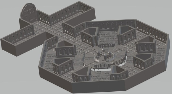 battlecruiser strategy room war-hammer 42k grimdark darktide hiveworld scenography spacecraft 3d print model - Mito3D