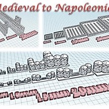 campos de batalla accesorio 2 medievales wargame napolon warhammer napoleón la ciudad casa edificio paisaje diorama 3d print model - Mito3D