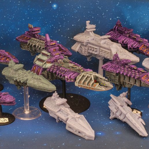 battlefleet gothic style chaos fleet - dante pack 3D print model - Mito3D