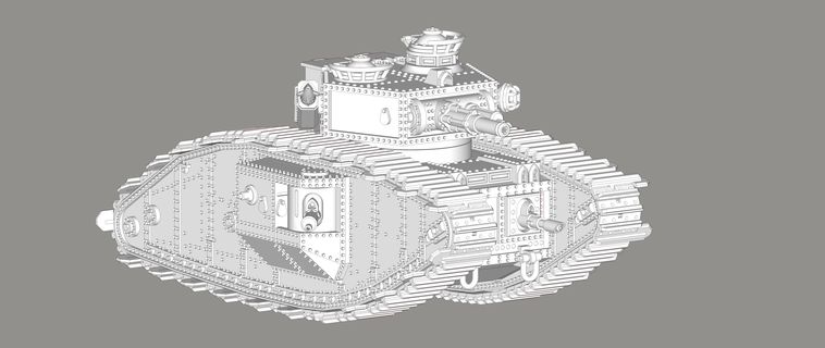 maza batalla 40 millón marca iv Lemann reese tanque mbt leman russ imperial Guardia vehículo miniatura 32mm sello malcador mesa 3d print model - Mito3D