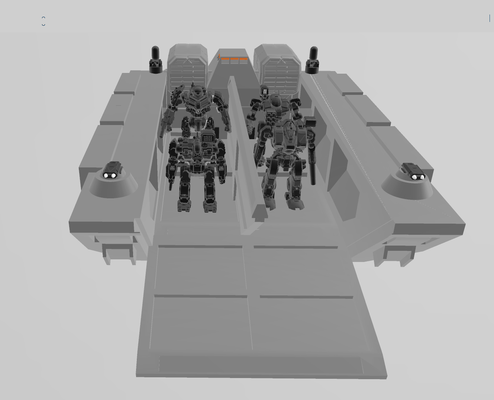 battlemech aterrizaje arte juego battletech mech mecha tanque militar embarcacion buque guerra naval marina 3d print model - Mito3D