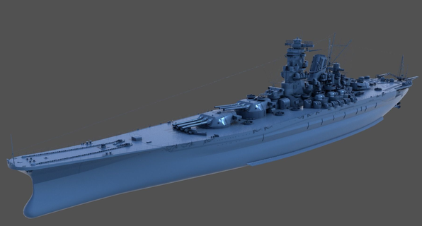 corazzata Yamato 1 200 scala 3d Stampa modello gioco guerra 3d print model - Mito3D