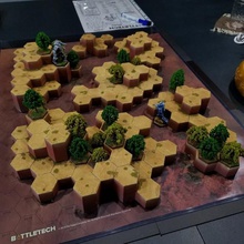 battletech desert 3 hex hills game toy tabletop terrain gaming 6mm 3d print model - Mito3D
