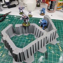 battletech hex walls towers game toy tabletop terrain gaming building 6mm 3d print model - Mito3D