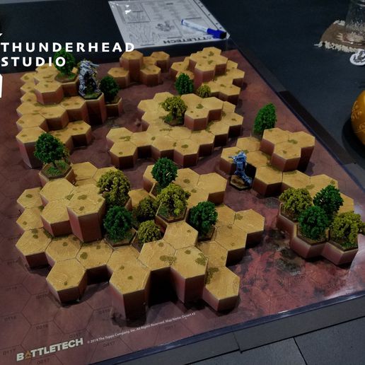 Battletech Facile hexadécimal collines Jeu américain mecha combatmech terrain jeu guerre jeux wargaming jouet 3D print model - Mito3D