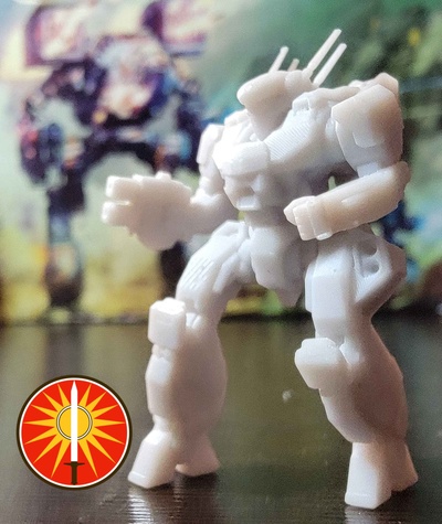 battletech super guêpe jeu mecha jeu guerre table 6mm mechwarrior fédéré soleil militaire robot 3d print model - Mito3D