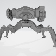 Battletechnology perseguidor quad jogos 6mm mech sci fi 3d print model - Mito3D