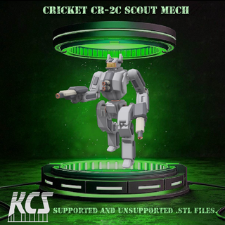 Battletechnology cricket cr 2c mech battletech 6mm 10mm 15mm 28mm scifi sci fi 3d print model - Mito3D