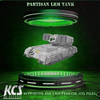 battletechnology partisan tank - lrm variant battletech 6mm 10mm 15mm 28mm scifi sci-fi 3d print model - Mito3D
