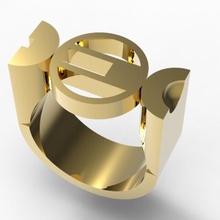 bauhaus-ring Schmuck modern elegant Mode Stil 3d print model - Mito3D