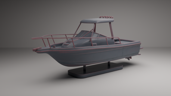 Bayliner trofeo pescar barco artilugio civil modelo escala yate juguete juego guerra miniatura vehículo 3d print model - Mito3D