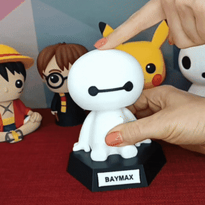 baymax grande eroe 6 funko pop bobblehead stl 3mf big6 film oscillare traballante figura figure primavera elastico weebles wobles giocattolo 3d print model - Mito3D