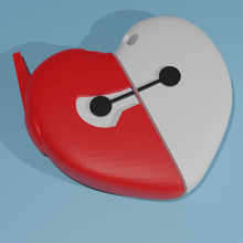baymax valentines keychain day big hero 6 heart couple boyfiend girlfriend 3d print model - Mito3D