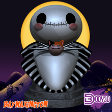 baymaxington jack Skellington baymax bmax héros horreur Halloween amusement art ventilateur fanart mélanger écraser cool buste 3d print model - Mito3D