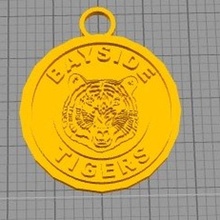 bayside tigers keychain 3d print model - Mito3D