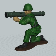 bazooka abfeuern toy soldier Spiel rocket launcher anti-tank 3d print model - Mito3D