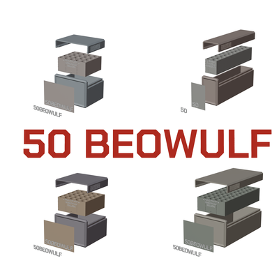 bbox ammo box 50 beowulf ammunition storage 10 20 25 rounds crate 3d print stl model 50beowulf 3d print model - Mito3D