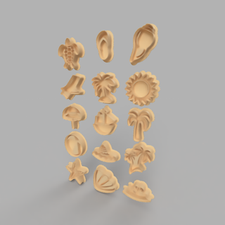 plaj kurabiye kesiciler kesici tropikal 3d print model - Mito3D