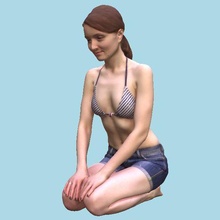 beach girl sitting fashion scanned-model girl beach sporty woman female posing human people character