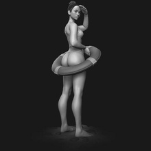 praia menina personagem mulher fêmea beleza anatomia lindo cara sexy humano corpo 3dprint mar miniatura oceano miniaturas estatuetas arte escultura 3d print model - Mito3D