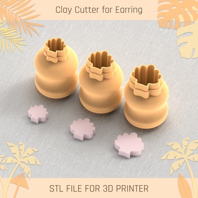 beach shell summer mini clay cutter tools earring 3d print model - Mito3D